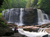 Blackwater River Canyon, WV 2006-2007 : The Blackwater River in Tucker Co., WVA is an amazing stream. It begins at the top of some of the highest peaks in the state, including Weiss Knob and other peaks that rim the Canaan Valley. The Canaan Valley itself is the largest upland valley in the East and is the home of the nation's 500th federal wildlife refuge. The Blackwater is also part of the largest undammed watershed system in the East. The Blackwater River drains the valley and is the backbone of a tremendous upland bog system. The water is tea colored from natural tannins. Near Davis, WV the placid meandering and boggy stream notches gently through one gorge before carving a second deep gorge that begins with 40 ft. Blackwater Falls. From Blackwater Falls, the river falls through a chaotic jumble of boulders and rapids more than a 1000 vertical feet before confluencing with the Dry Vork of the Cheat. There are no maintained trails in the canyon. We've been accessing it on bushwhack routes that follow small and steep tributaries into the canyon.  These tributaries are destinations by themselves due to the numerous large waterfalls they form as they spill into the steep canyon. Once along the river, we boulder, crawl, wade and bushwhack our way up or down the stream - a method of travel we've dubbed Creekyoneering. We've explored downstream from Blackwater Falls and upstream from the confluence with Pendleton Run.