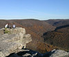 Table Rock - Canaan Backcountry, WV 11/2005 : Table Rock is at the western end of an area called the Canaan Backcountry in Tucker Co., WV. The sandstone rocks form an overlook into the wild and remote Red Run gorge (See our separate gallery on Red Run for a peek). Several ridges can be seen to the west in addition to the Dry Fork gorge. The hike into Table Rock is short and level, making for a great afternoon pick-me-up hike.